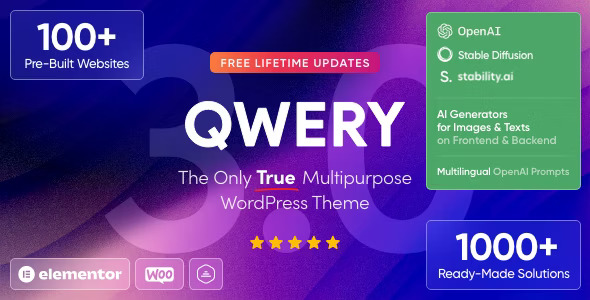 Qwery - Multi-Purpose Business WordPress & WooCommerce Theme + ChatGPT