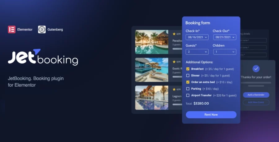 JetBooking For Elementor